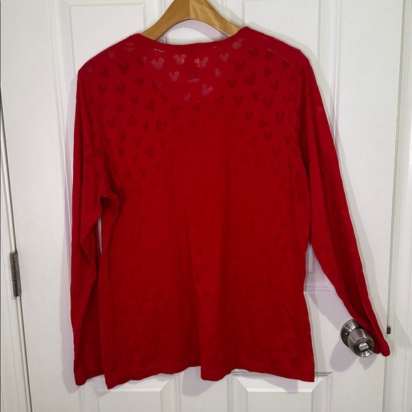 Disney Red Long Sleeve Shirt with Mickey Mouse Design - Picture 3 of 5